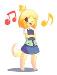  animal_crossing anthro blush canine clothing dog female fur isabelle_(animal_crossing) kaephic mammal nintendo solo video_games 