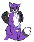  blush erection foxtailedcritter fur hybrid male masturbation penis purple_fur solo thera 