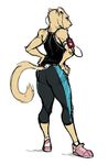  abstract_background clothing feline female guoh hands_on_hips ipod lion looking_away mammal running shirt simple_background sketch sneakers solo tank_top trackpants 