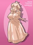  big_breasts breasts female human mammal mario_bros mario_kart nintendo nipples pink_gold_peach princess_peach solo ultrafem video_games 