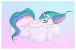  absurd_res anthro anthrofied bedroom_eyes breasts cloud cutie_mark equine female friendship_is_magic hair half-closed_eyes hi_res horn long_hair looking_at_viewer mammal ms-seven0 multicolored_hair my_little_pony nipples nude pose princess_celestia_(mlp) royalty smile solo winged_unicorn wings 