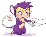  blush escanda female hand_holding human mammal monkey primate shantae shantae_(series) sweat sweatdrop 