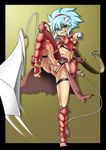  armless blue_eyes blue_hair character_request futanari hairband sirat111 solo toes weapon 