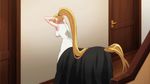  1girl animated animated_gif blonde_hair centaur centorea_shianus long_hair monster_girl monster_musume_no_iru_nichijou ponytail solo standing 
