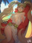  aqua_eyes breasts dakun hammock highres large_breasts league_of_legends long_hair muse_sona ringlets solo sona_buvelle twintails very_long_hair 