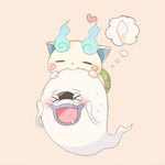  abbreviated_karakusa blush closed_eyes eating food furoshiki ghost heart ice_cream ice_cream_cone komasan lowres mei_(maysroom) no_humans open_mouth purple_lips simple_background soft_serve sweat thought_bubble whisper_(youkai_watch) youkai youkai_watch 