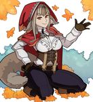  animal_ears belt boots cape fire_emblem fire_emblem_if gloves grey_hair highres hood long_hair multicolored_hair solo splashbrush tail two-tone_hair velour_(fire_emblem_if) wolf_ears wolf_tail 