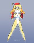  animal_crossing cammy_white canine capcom cosplay crossover dog female grey_background isabelle_(animal_crossing) mammal nekuzx nintendo nude simple_background street_fighter video_games 