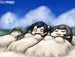  :3 agano_(kantai_collection) beach blue_sky cloud commentary_request dated day embarrassed hamu_koutarou hatsuyuki_(kantai_collection) kantai_collection melting multiple_girls outdoors remodel_(kantai_collection) sand_sculpture sky souryuu_(kantai_collection) teruyof 