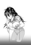 :p akagi_aya areolae breasts cleavage distance finger_to_mouth gradient gradient_background greyscale highres joshi_lac!_(manga) large_areolae large_breasts long_hair looking_at_viewer monochrome nipples original smile solo tongue tongue_out wet 