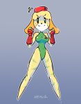  animal_crossing cammy_white canine capcom cosplay crossover dog female grey_background isabelle_(animal_crossing) mammal nekuzx nintendo simple_background street_fighter video_games 