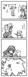  4koma ahoge comic commentary_request dress futaba_masumi go_back! gothic_lolita greyscale highres horns isolated_island_oni kantai_collection lolita_fashion long_hair mittens monochrome multiple_girls northern_ocean_hime open_mouth pale_skin panties shinkaisei-kan simple_background sleeveless sleeveless_dress smile translation_request underwear white_background white_dress 