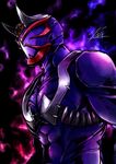  armor horns kamen_rider kamen_rider_hibiki kamen_rider_hibiki_(series) male_focus mask oni signature solo yusuki_(fukumen) 