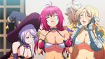  4girls animated animated_gif bikini_warriors blonde_hair breasts cleavage crying dark_elf_(bikini_warriors) dark_skin fighter_(bikini_warriors) large_breasts long_hair mage_(bikini_warriors) multiple_girls paladin_(bikini_warriors) panties standing tears underboob underwear 