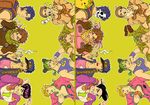  6+boys aircraft airplane before_and_after bubble cigarette crossdressing doughnut food giorno_giovanna higashikata_jousuke higashikata_jousuke_(jojolion) hirose_yasuho johnny_joestar jojo_no_kimyou_na_bouken jojolion jonathan_joestar joseph_joestar_(young) kilva_lollop kuujou_jolyne kuujou_joutarou multiple_boys skull steel_ball_run 