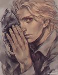  blonde_hair dio_brando jojo_no_kimyou_na_bouken male_focus realistic red_eyes solo stone_mask_(jojo) uko_(moi08) 