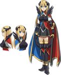  1girl blonde_hair chaos_dragon concept_art official_art simple_background sword ururika weapon 