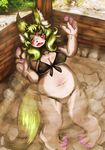  big_breasts bra breasts canine clothing dog female green_hair hair kemono mammal obese open_mouth overweight panties purple_eyes underwear ぶちねここ 