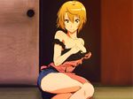  highres orange_hair sankarea saouji_ranko shorts solo 