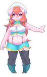  hair long_hair mammal obese orange_hair overweight pig porcine powderkona red_eyes short_hair 