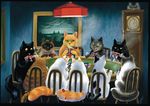  cat chair clock digital_media_(artwork) feline group lamp mammal pipe poker 