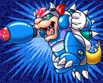  abstract_background armor bowser gun male mario_bros mega_buster mega_man_x nintendo ranged_weapon samusmmx simple_background solo video_games weapon 