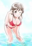  amagami bikini breasts brown_eyes brown_hair cleavage large_breasts leaning_forward sakurai_rihoko short_hair solo swimsuit yamaoya_g 