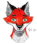  2015 anthro canine fox green_eyes h3534f looking_at_viewer male mammal portrait simple_background white_background 