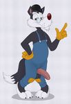  2015 animaniacs anthro balls canine clothing gloves male mammal neenya overalls penis solo warner_brothers wolf 