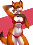 2015 anthro bra canine cleavage clothed clothing cyan_eyes female fivel fox mammal panties solo underwear 