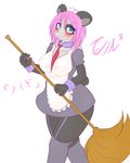  bear blush broom female maid maid_uniform mammal panda solo tailzkim uniform 