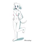  anthro black_nose blue_eyes breasts canine davidsone dog female fur haley_(davidsone) mammal nipples nude pink_nipples solo white_fur 