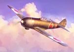  aircraft airplane bad_id bad_pixiv_id cloud flying japan japanese_flag ki-84_hayate military okb329 realistic world_war_ii 