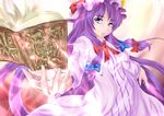  book crescent hat long_hair makuraneko patchouli_knowledge purple_eyes purple_hair solo touhou 