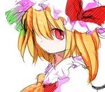  bad_id bad_pixiv_id blonde_hair flandre_scarlet hair_over_one_eye hat marisu red_eyes solo touhou 