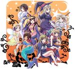  ;) animal_ears axis_powers_hetalia bat belarus_(hetalia) belgium_(hetalia) bow breasts cat_ears cat_paws center_frills cleavage_cutout cosplay crescent_moon fairy fairy_wings fang gloves hair_bow halftone halloween hat high_heels hungary_(hetalia) jack-o'-lantern japanese_clothes jiangshi kimono liechtenstein_(hetalia) medium_breasts mermaid_costume moon multiple_girls mummy one_eye_closed orange_background oto_nagi paw_gloves paws rounded_corners seychelles_(hetalia) shoes smile star taiwan_(hetalia) ukraine_(hetalia) vampire vampire_costume vietnam_(hetalia) wings witch witch_hat 