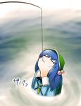  bad_id bad_pixiv_id fishing fishing_rod hair_bobbles hair_ornament kawashiro_nitori ren_(733) solo touhou two_side_up water 