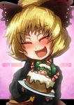  cake candle chibi eyebrows food in_food kisume kurodani_yamame minigirl multiple_girls pastry tora_(trampjing) touhou 