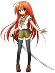  ahoge alastor_(shakugan_no_shana) bad_source flat_chest jewelry long_hair pendant purdoy25 red_eyes red_hair shakugan_no_shana shana sword thighhighs weapon zettai_ryouiki 