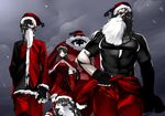  4boys beard christmas facial_hair multiple_boys onigunsou original santa_claus santa_costume snow 