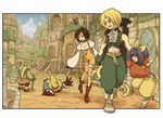  bad_pixiv_id blonde_hair breasts cleavage closed_mouth commentary_request eiko_carol final_fantasy final_fantasy_ix garnet_til_alexandros_xvii gloves hat multiple_boys multiple_girls nib_pen_(medium) niwa_toriko short_hair small_breasts traditional_media vivi_ornitier zidane_tribal 