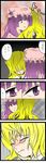  aldehyde bad_id bad_pixiv_id blonde_hair blush comic gantz hat highres hug kirisame_marisa long_hair multiple_girls parody patchouli_knowledge purple_eyes purple_hair tears touhou translated trembling 