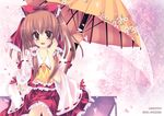  bangs hakurei_reimu looking_at_viewer pupu solo touhou umbrella 