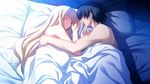  1girl aftersex blonde_hair breasts eyes_closed formal grisaia_(series) grisaia_no_kajitsu grisaia_no_rakuen harudera_yuria kazami_yuuji long_hair lying sleeping 