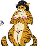  aladdin breasts disney feline female jasmine_(aladdin) mammal nipples obese overweight pink_nipples pussy solo thick_thighs tiger 
