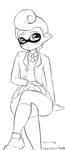  animal_humanoid blush bulge cephalopod cephalopod_humanoid clothed clothing crossdressing crossed_legs femboy humanoid inkling looking_at_viewer male marine marine_humanoid mollusk mollusk_humanoid monochrome nintendo pseudo_hair simple_background solo splatoon tentacle_hair tentacles unknown_artist white_background 