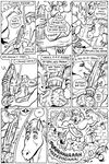  2015 anthro ball_kissing balls big_balls big_breasts big_penis breasts comic dragon equine gustav_(here_there_be_dragons) handjob here_there_be_dragons horse karno licking mammal monochrome oral penis penis_lick scalie sex tongue tongue_out zashy 