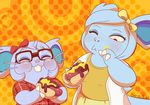  aquabunny blush bow buckteeth chili_dog cute didi eyewear female glasses happy messy mustard nidoran nidoran♀ nidorina nini nintendo owo pok&eacute;mon sibling sisters smile video_games 