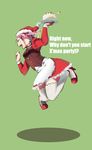  cake commentary_request food fruit hair_ornament hat high_heels jumping kantai_collection ken_sogen open_mouth pink_eyes pink_hair santa_costume santa_hat sazanami_(kantai_collection) short_hair solo strawberry strawberry_shortcake thighhighs twintails whipped_cream 