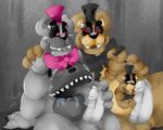  animatronic anthro balls bear bow chubby cum drooling erection fur half-closed_eyes licking looking_down machine male male/male mammal nightmare_(fnaf) nightmare_freddy_(fnaf) orgasm penis robot saliva sharp_teeth sitting size_difference smile teeth tongue tongue_out unknown_artist 